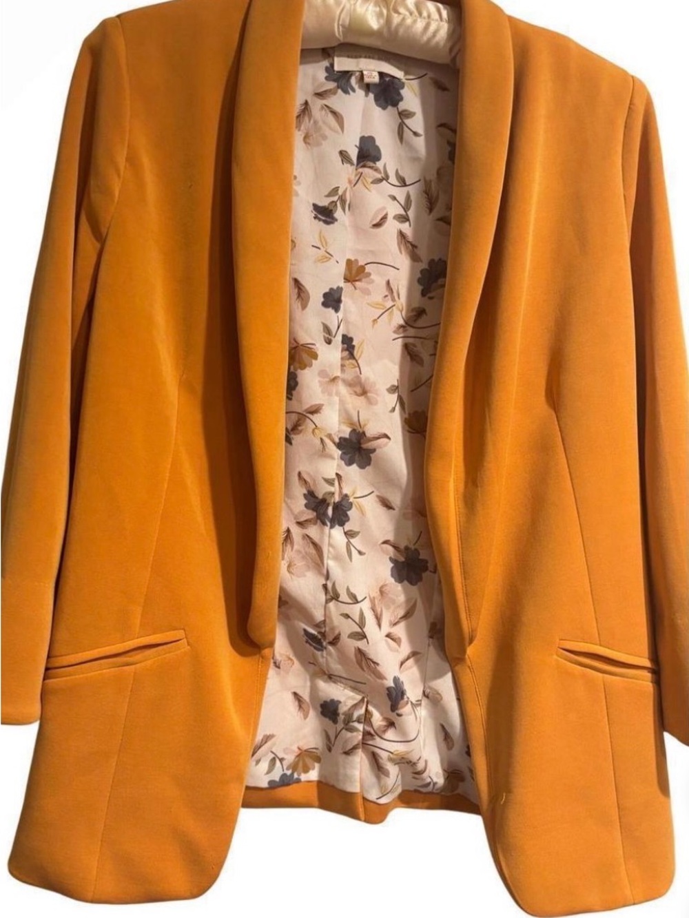 Skies Are Blue Mustard Open-Front Blazer